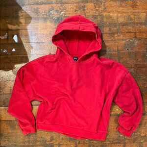 Gap red cotton oversized blank retro style hoodie sweatshirt size M